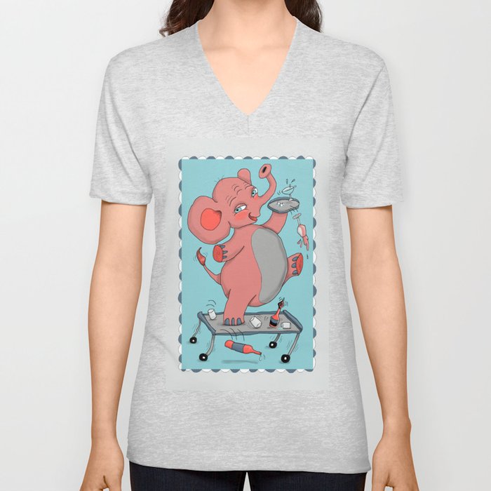 I'm so drunk, I'm seeing pink elephants! V Neck T Shirt
