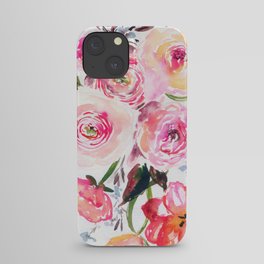 light pink ranunculus pattern iPhone Case | Ink, Floral, Elegant, Tulips, Tulip, Flower, Pattern, Pink, Floralist, Ranunculus 