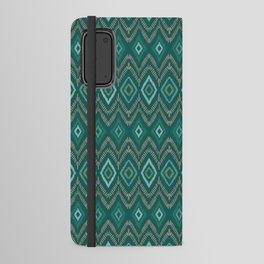 Green textured Aztec pattern Android Wallet Case