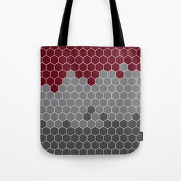 Honeycomb Red Gray Grey Hive Tote Bag