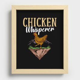 Chicken Farmer Gardening Lady Hen Recessed Framed Print