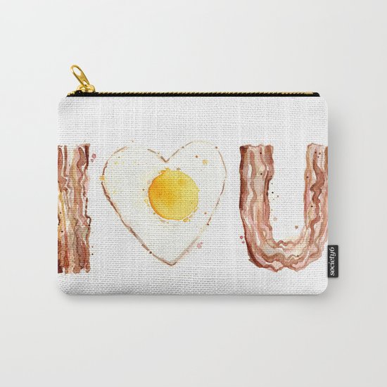 Bacon and Egg LOVE I Heart You Food Lovers Carry-All Pouch