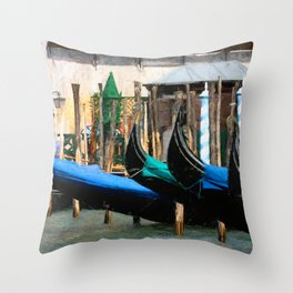 Venetian Gondolas Throw Pillow