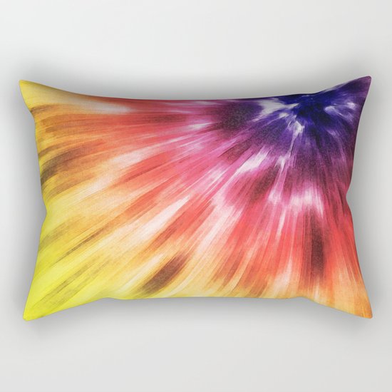 Colorful Starburst Tie Dye Rectangular Pillow