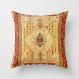 Bikaner Dhurrie Northwest Indian Kilim Print Throw Pillow