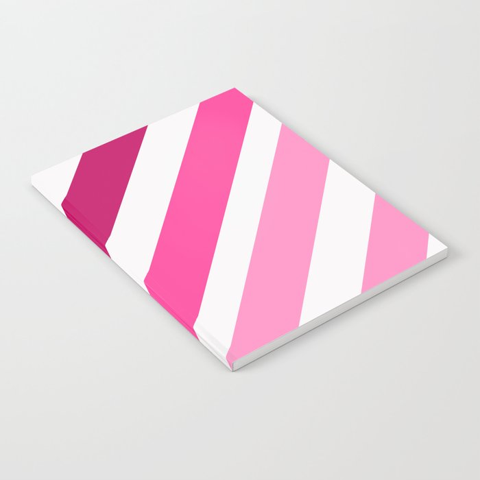 Pink Diagonal Striped Background Notebook