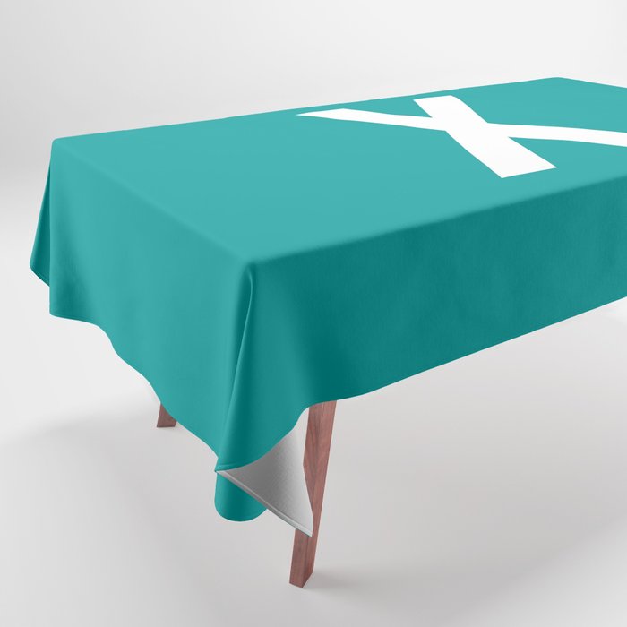 LETTER x (WHITE-TEAL) Tablecloth