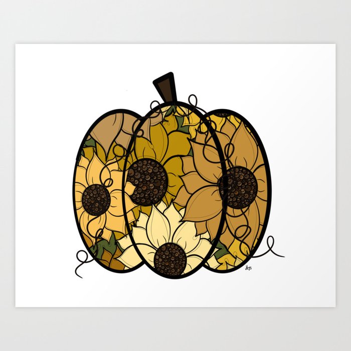 sunflower pumpkin  Art Print