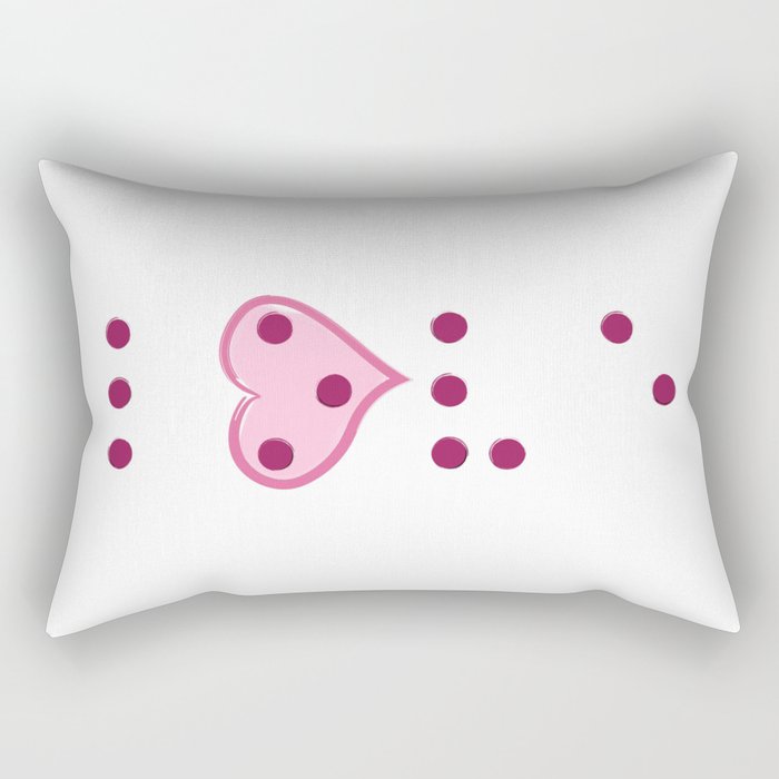 Braille Love Heart Rectangular Pillow