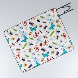 Insects Seamless Pattern Picnic Blanket