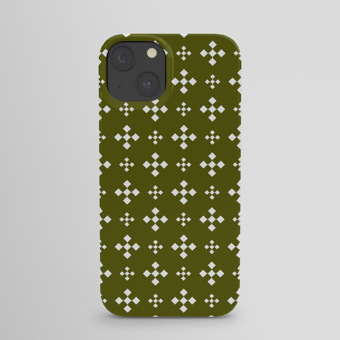 Optical pattern 177 dark green iPhone Case