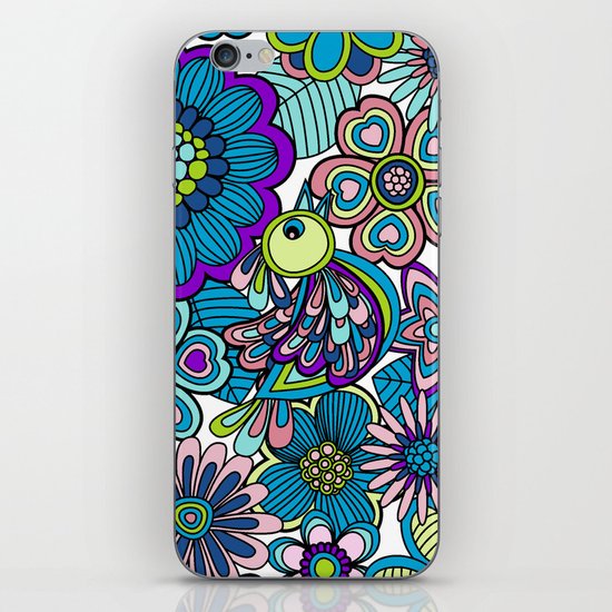 Welcome birds to my garden. blue iPhone & iPod Skin