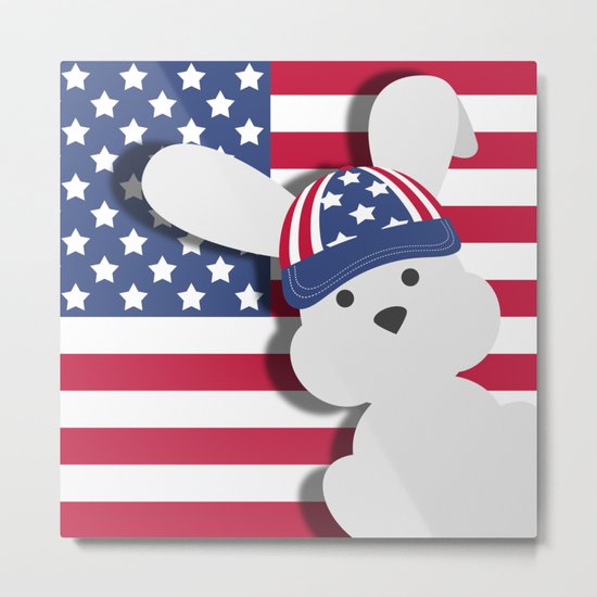 INDEPENDENCE DAY BUNNY Metal Print