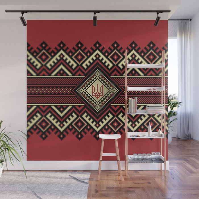 Ukrainian embroidered art for home decoration. Wall Mural