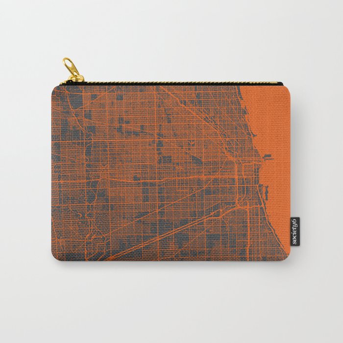 Chicago map orange Carry-All Pouch