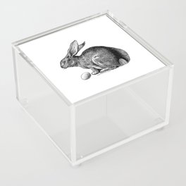 Black And White Nostalgic Easter Bunny Acrylic Box