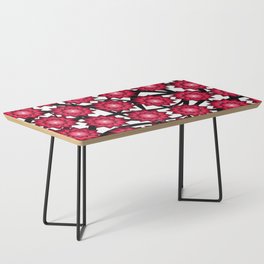 Red Trippy Star Pattern Coffee Table