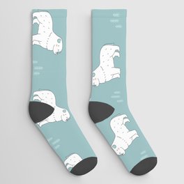 vintage Great Pyrenees dog illustration seamless repeat pattern Socks