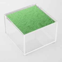 GREEN DAMASK LEAF BACKROUND. Acrylic Box
