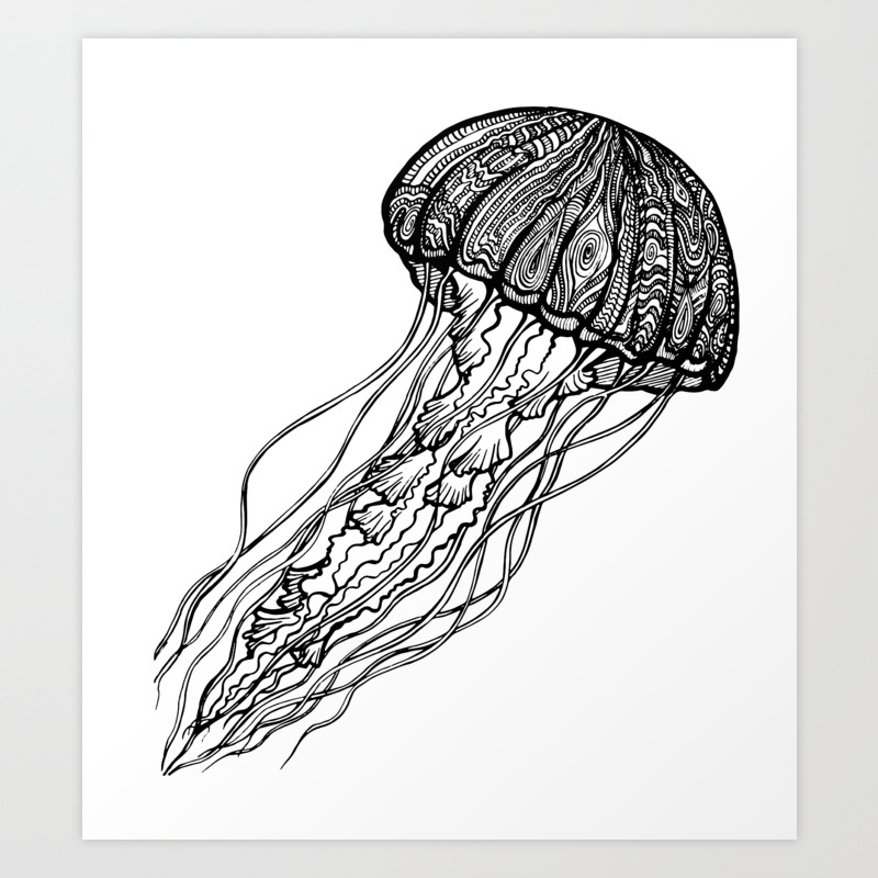 Jellyfish Art Print By Mademoisellekiki Society6 Jellyfish Art Print By Mademoisellekiki Society6