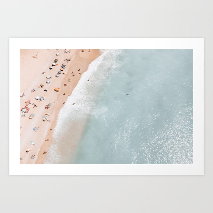 Aerial Ocean Poster, Pastel Beach Print, Aerial Beach, Coastal Beach, Beach Photography, Aerial Beach Print, Bondi Beach Print, Art Print Art Print