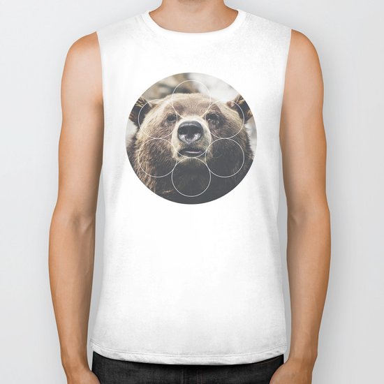 Big Bear Buddy - Geometric Photography Biker Tank