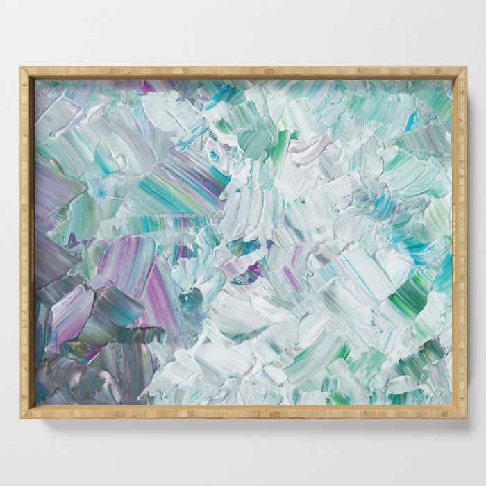 Abstract Brushstrokes Painting Serving Tray