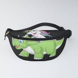 unicorn riding triceratops Fanny Pack