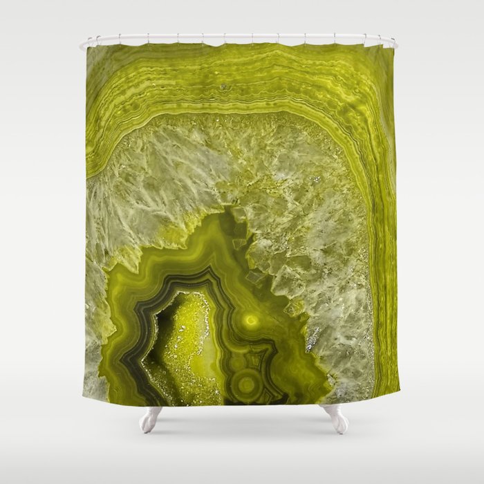 Green agate mineral gem stone - Beautiful backdrop Shower Curtain