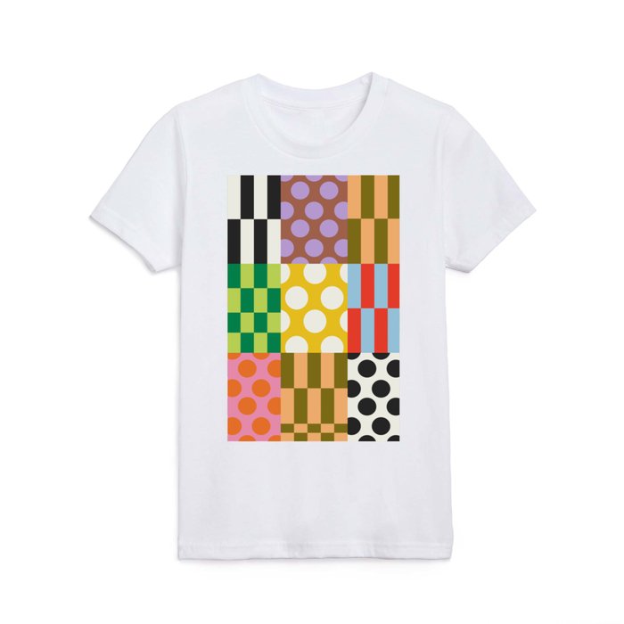 Colorful Checked Patterns Kids T Shirt
