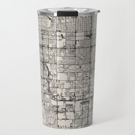 Spring Valley USA - City Map Drawing - Black and White - Aesthetic Design Travel Mug