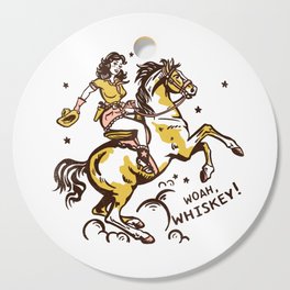 "Woah Whiskey" Western Pin Up Cowgirl & Her Horse Cutting Board