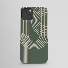 Minimalist Lines in Forest Green iPhone Case