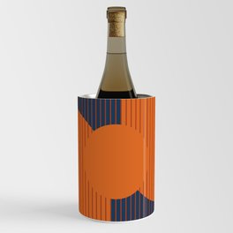 Abstract Shapes 256 in Navy Blue and Orange Wine Chiller