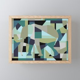 Elephant Geometric Abstract Framed Mini Art Print
