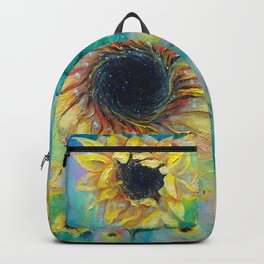 Supermassive Sunflowers Backpack | Fantasy, Sci-Fi, Surreal, Trendcontemporary, Universe, Beautifulportrait, Popularabstract, Portal, Vibrantcolorful, Oil 