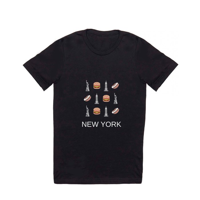 New York Retro Art Decor Boho Vacations Black Modern Decor Illustration  T Shirt