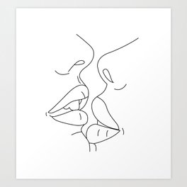 Kiss - minimal illustration Art Print