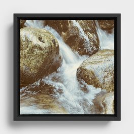 Tumbling Cascading Waters of the Scottish Highlands Framed Canvas