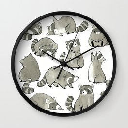 Delightfully Blobby Raccoons Wall Clock