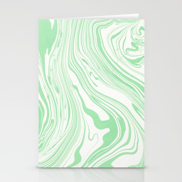 Pastel green white watercolor hand painted marble Stationery Cards