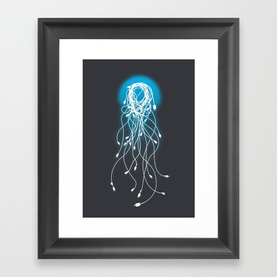 Electric Jellyfish Framed Art Print
