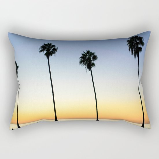 Palm Tree Sunset Rectangular Pillow