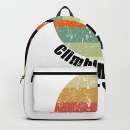 Climbing Rocks Your World - Retro Color Climbing Gift - Distressed Look Backpack | Outdoors, Hiking, Climbing, Rockclimbing, Mountains, Bouldering, Cute, Sports, Curated, Camping 
