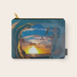 Sunrise in sea waves  Carry-All Pouch