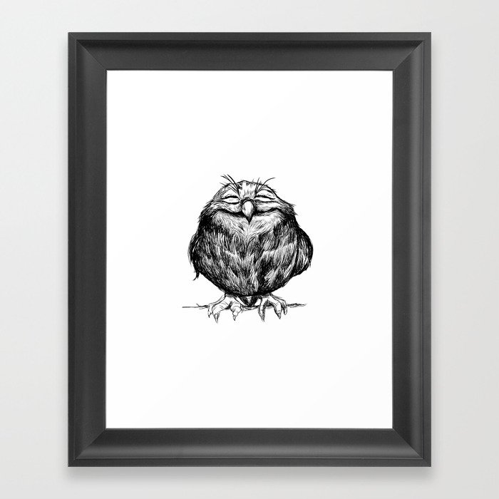 size frame q es Ball Framed davemott by Print Art Society6 Owl