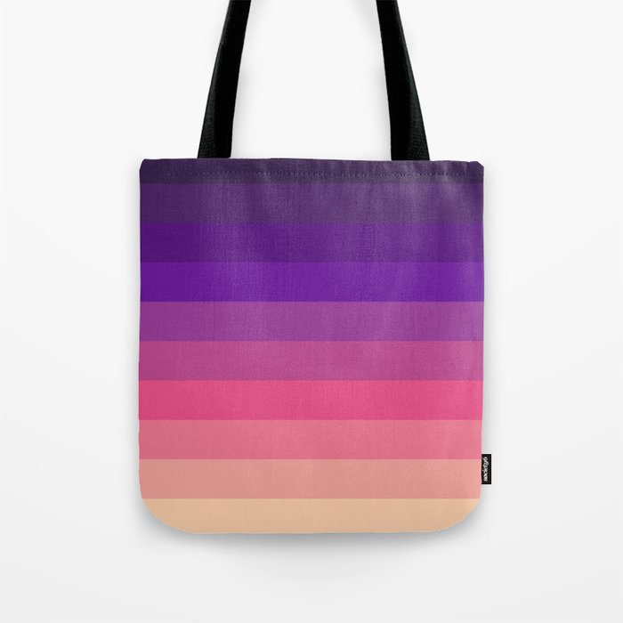 Sunset in Honululu - Purple Pink Gradient Stripes Tote Bag