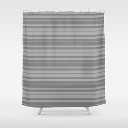 [ Thumbnail: Dark Gray and Grey Colored Lined/Striped Pattern Shower Curtain ]