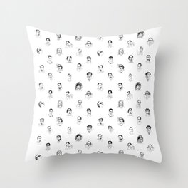 100 Portraits of Nicolas Cage, smaller pattern Throw Pillow
