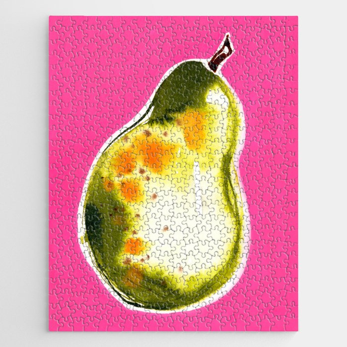 Abstract Pear Pop Art - Bright Color Palette Jigsaw Puzzle